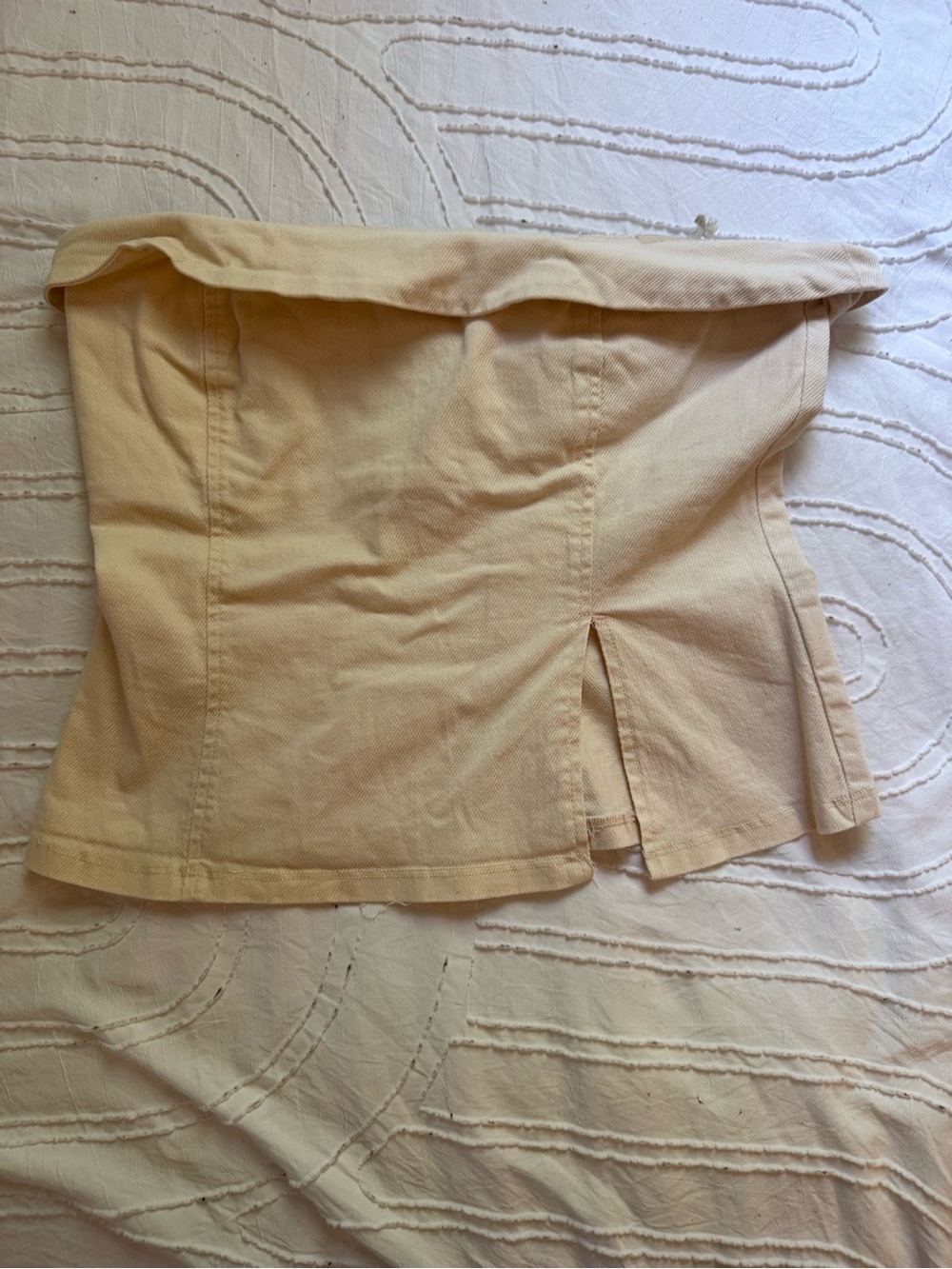 Le Lis Strapless Tunic Top in Light Beige